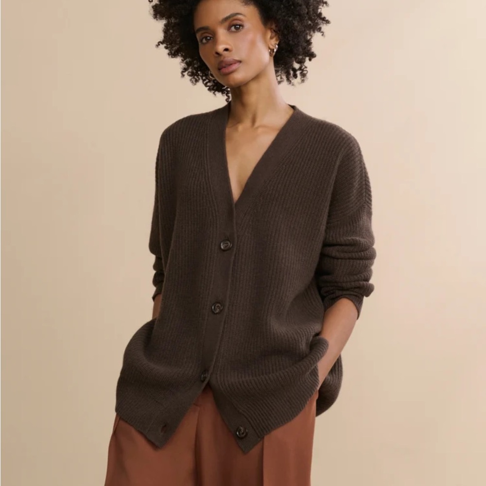 Jenni kayne cocoon oversized 100 % cashmere button down cardigan medium